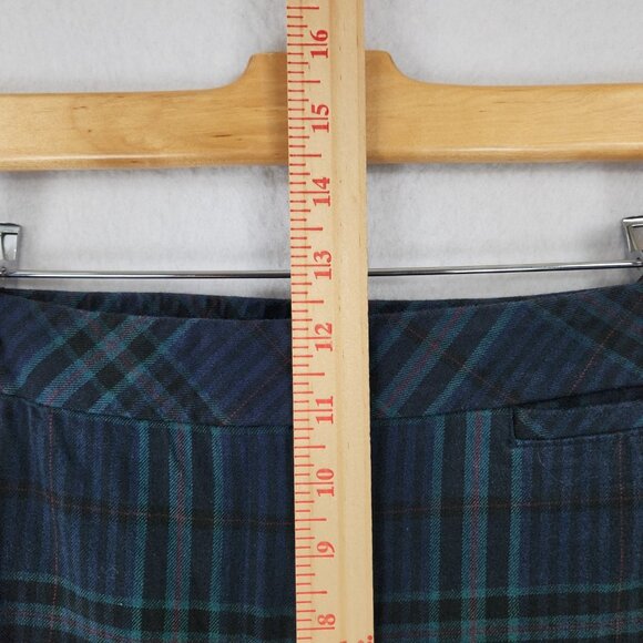 J Jill Pants Womens 16 Blue Tartan Plaid Premium Bi Stretch Straight Leg Classic - Picture 5 of 12